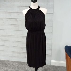 Black Loft halter top MIDI dress size extra small petite